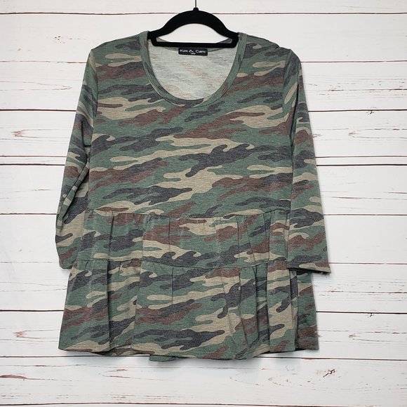 Kim & Cami Tops Kim Cami Camouflage Baby Doll Top Poshmark